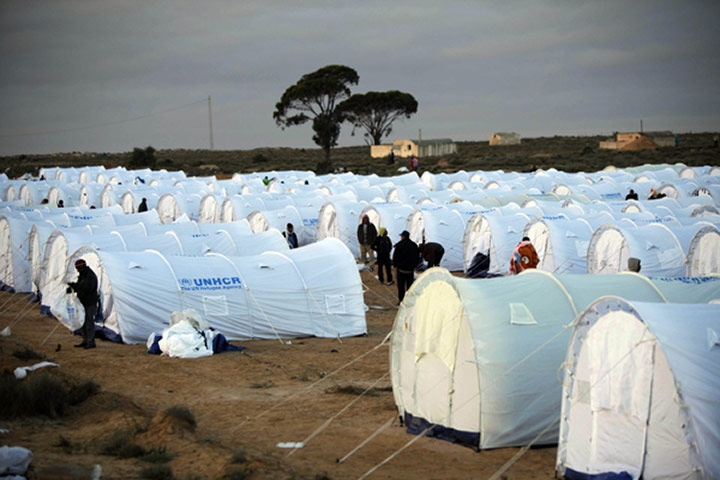 Libya unrest continues: Refugees at a military field hospital run by the 