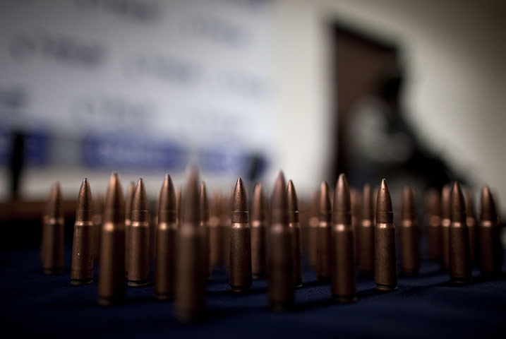 24 hours: Tijuana, Mexico: Munitions seized from alleged members of a gang of gunmen