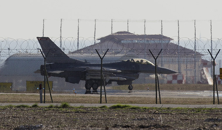 Libya airstrikes: An F-16 jet fighter is parked at the Nato airbase in Aviano, Italy