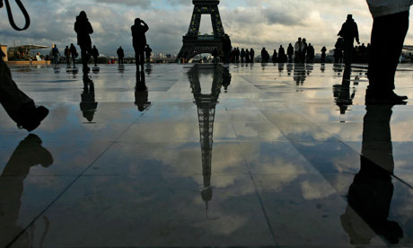 The Eiffel tower. Photograph: Muhammed Muheisen/AP