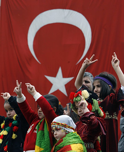 Spring festivals: Turkish Kurdish children celebrate Nowruz in Ankara, Turkey
