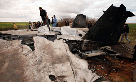  ... jet after it crashed near Benghazi, apparently from mechanical failure