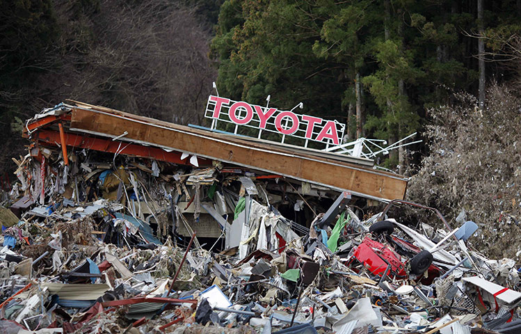 Japan salvage: A Toyota dealership in Minamisanriku town