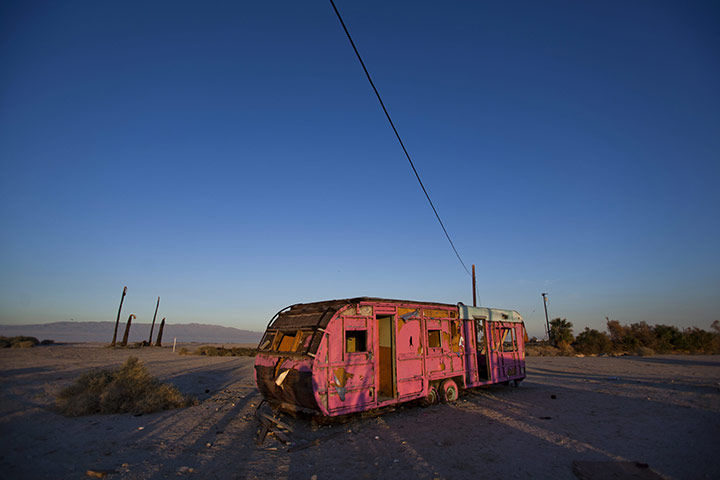 FTA: Jim Lo Scalzo  : An abandoned trailer lit by a late afternoon sun 