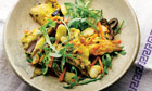 Yotam Ottolenghi's mackerel escabeche salad, and roasted aubergine with sofrito and chickpeas recipes
