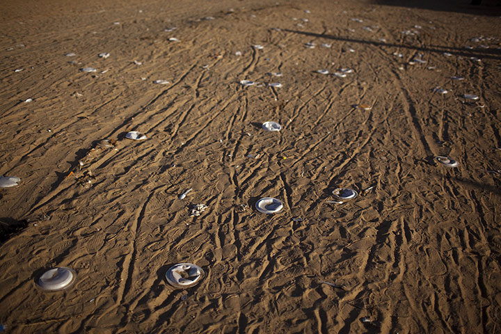 24 hours: Ras Jdir, Tunisia: Plastic plates left behind by men who fled from Libya