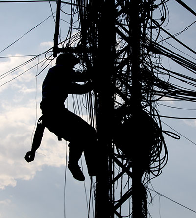 mess: Ho Chi Minh's telephone poles