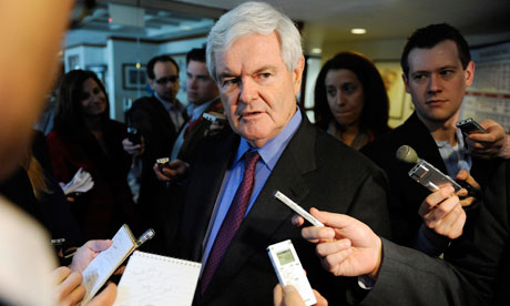 Newt Gingrich speaks to reporters