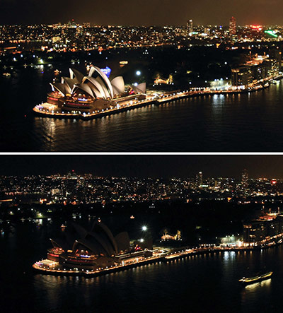 Earth Hour: Sydney skyline at 2011 Earth Hour