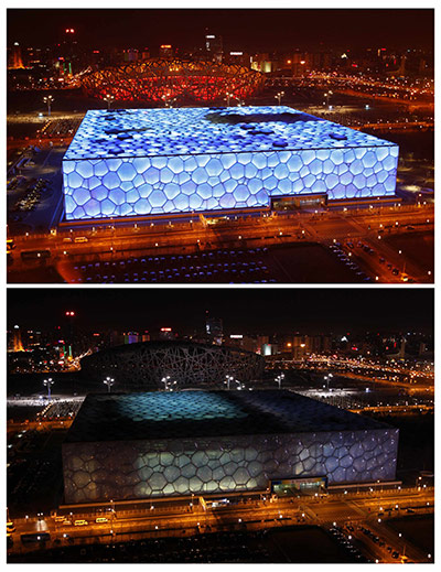 Earth Hour: The National Stadium in Beijing during 2011's Earth Hour