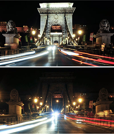 Earth Hour: Combination pictures show the lights on and off