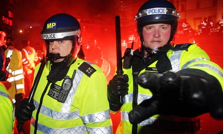 cuts protest police