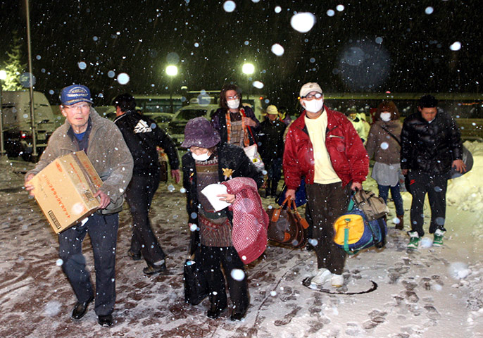 Japan earthquake: Fukushima nuclear accident : Evacuaees from Minamisoma