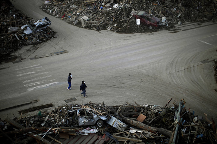 japan: Destruction in Taro, Iwate prefecture