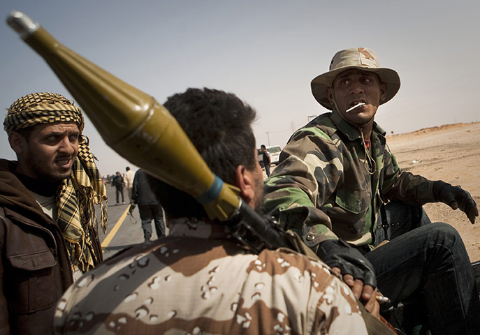 Conflict in Libya: Rebels at the frontline outside Bin Jawad