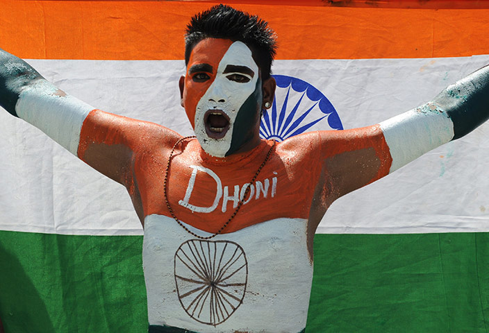 India v Pakistan: Gallery: India body paint