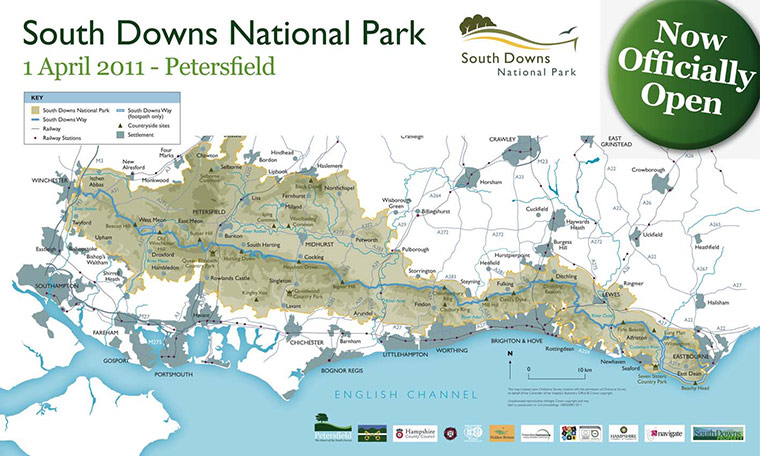 South Downs: national park map