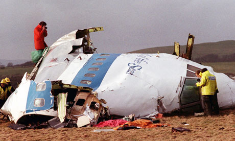 The wrecked cockpit of Pan Am 103 outside Lockerbie, Scotland, after the 1988 bombing