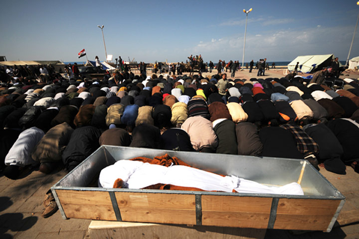 Libya unrest continues: Funeral service for three anti-government 