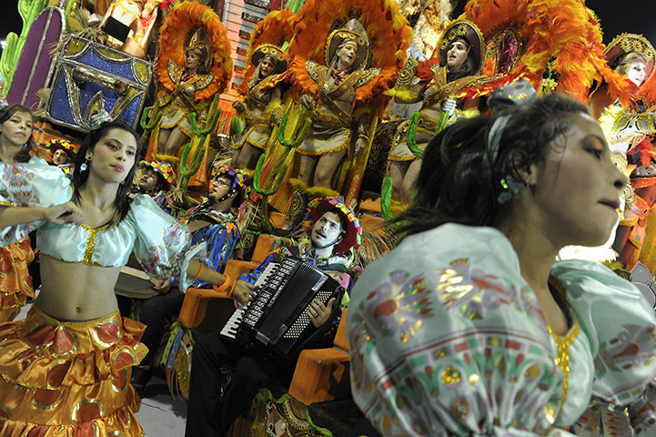 24 Hour in Pix: Samba school revellers