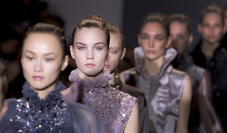 Paris Fashion week Sunday: Models on the catwalk during designer Andrew GN's show