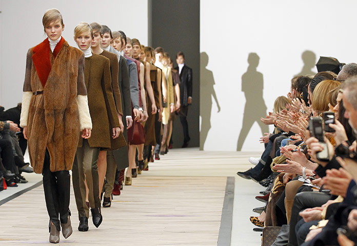 Paris Fashion week Sunday: Models show creations from British designer Phoebe Philo 