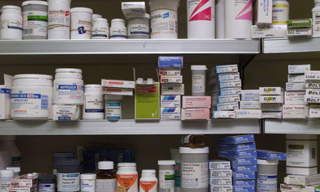 Pharmaceutical drugs in a chemists.