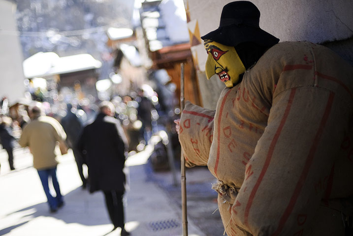 24 hours in pictures: Evolene, Switzerland: An Empailles (Straw man) 