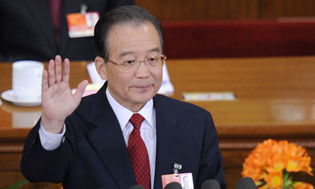 Chinese Premier Wen Jiabao delivers his