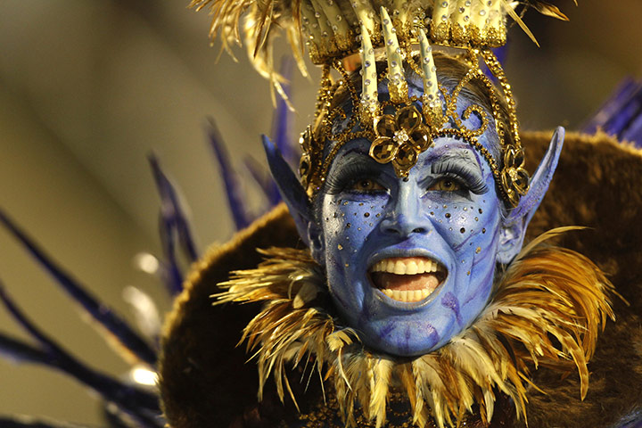 Rio carnival: a Unidos da Tijuca samba school dancer performs at the Sambadrome