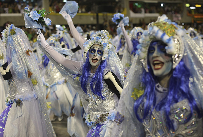Rio carnival: Unidos da Tijuca samba school dancers