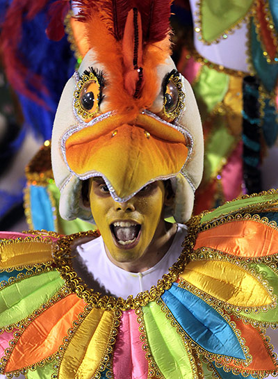 Rio carnival: Samba Imperatriz Leopoldinense group performs at the Sambadrome 