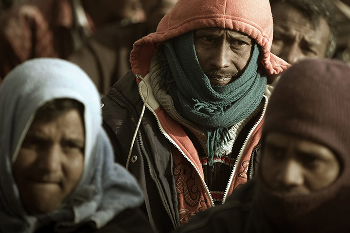 Libya Ras Jdir: Bangladeshi refugees from Libya at the Choucha camp in Tunisia