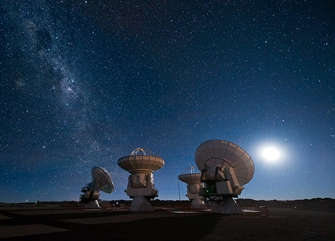 Month in Space: Four antennas of the Atacama Large Millimeter