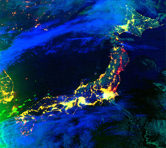 Satellite Eye on Earth: Japan earthquake : loss of electricity