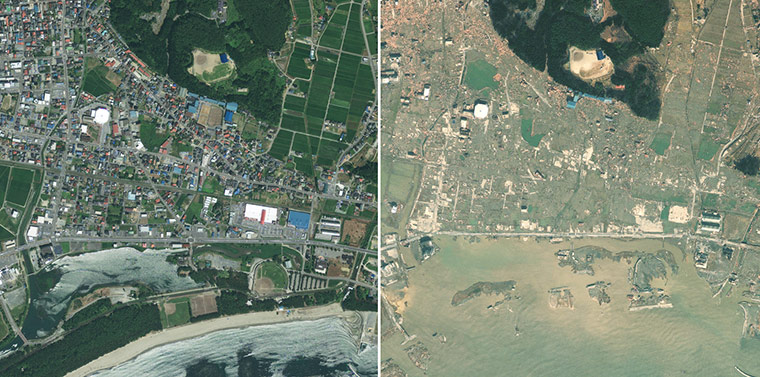 Satellite Eye on Earth: Japan earthquake : Rikuzentakata before and after