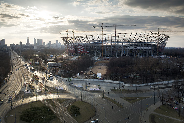 David Levene in Poland: The National Stadium football stadium under construction in Warsaw