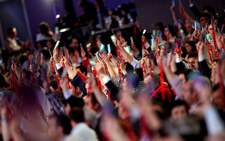 24 hours in pictures: Socialist activists vote, Portugal