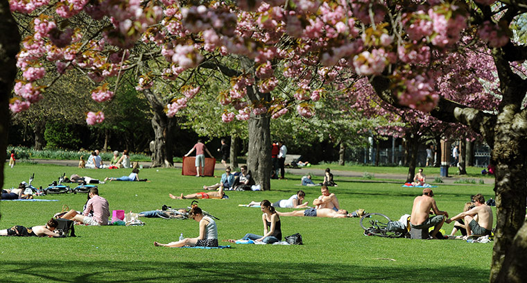 UK weather: A view of Victoria Park in east London
