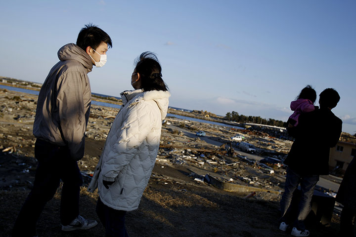 Japan disaster 1 month on: weather hill in Natori