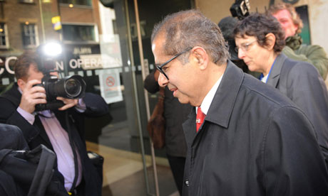 Pathologist Dr Freddy Patel arrives to give evidence to the Ian Tomlinson inquest on 12 April 2011.