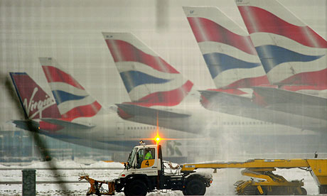 Heathrow airport snow