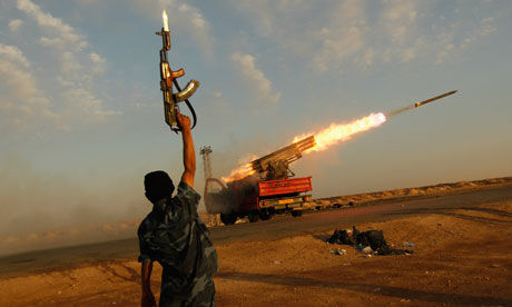 Libya rebels in Ajdabiyah