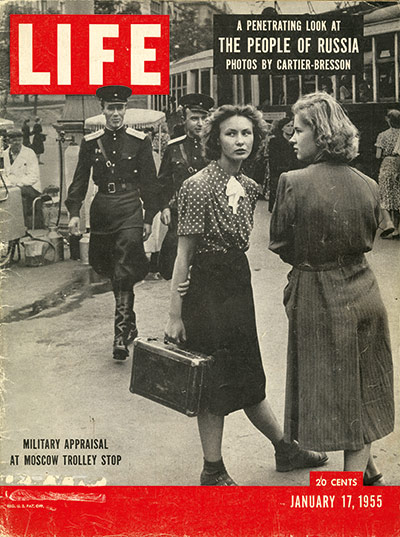 John G Morris auction: Military appraisal at Moscow trolley stop, 1954Â (Life cover)