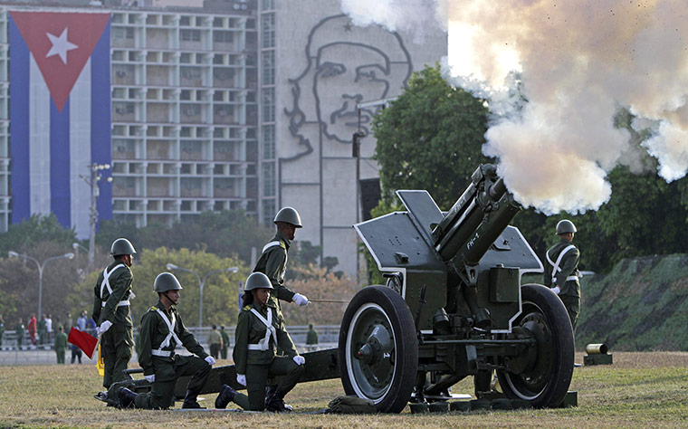 Bay of Pigs anniversary: Cuban military fire a cannon during the festivities 