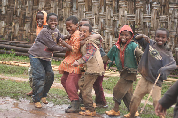 Children in the highland village of Zada, southern Ethiopia