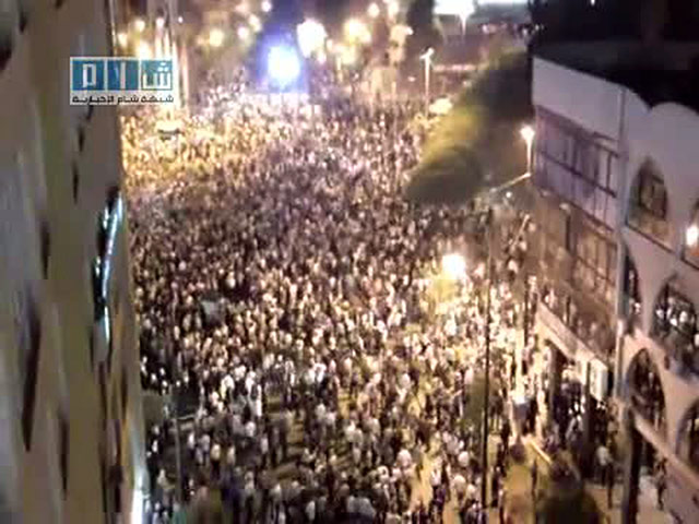 Syria protests: YouTube grab shows Syrian anti-regime protesters