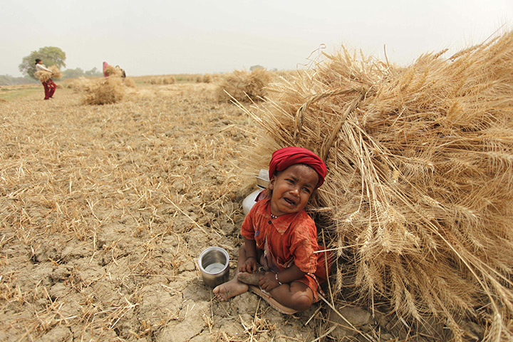 24 hours in pictures: An agricultural worker's child in India
