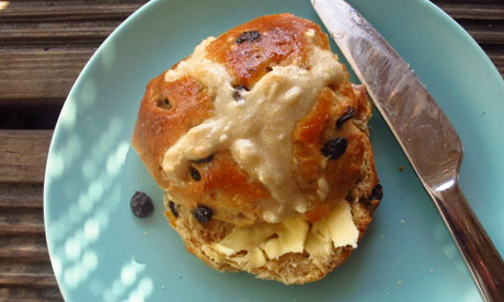 One of Felicity's perfect hot cross buns Photograph Felicity Cloake for