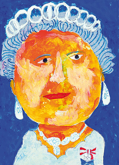 Portrait of Queen Elizabeth II - children's art competition | UK news